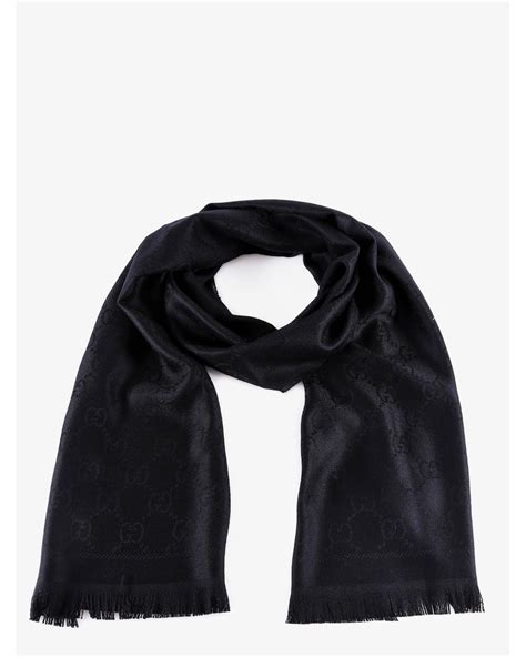 gucci wool scarf black.